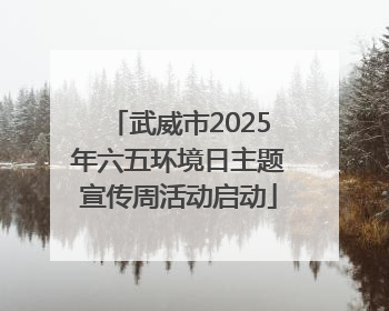 武威市2025年六五环境日主题宣传周活动启动