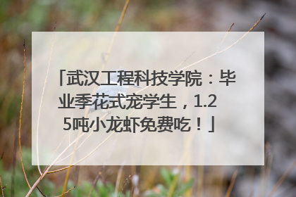 武汉工程科技学院：毕业季花式宠学生，1.25吨小龙虾免费吃！