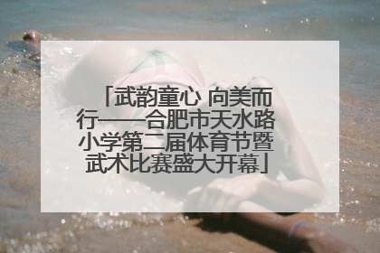 武韵童心 向美而行——合肥市天水路小学第二届体育节暨武术比赛盛大开幕