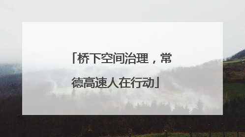 桥下空间治理，常德高速人在行动