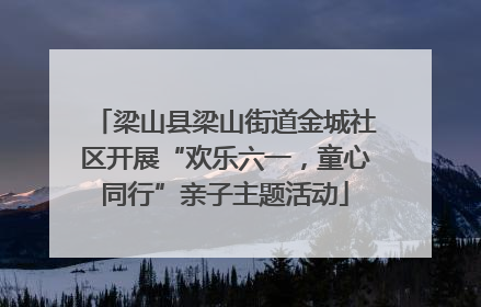 梁山县梁山街道金城社区开展“欢乐六一，童心同行”亲子主题活动