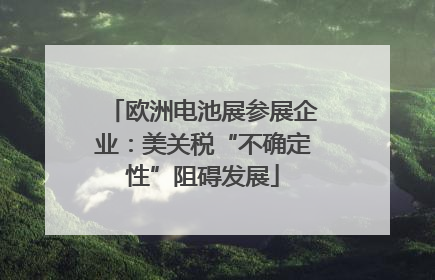 欧洲电池展参展企业：美关税“不确定性”阻碍发展
