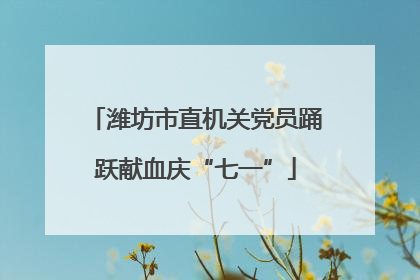 潍坊市直机关党员踊跃献血庆“七一”