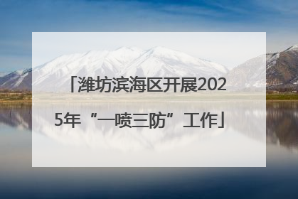 潍坊滨海区开展2025年“一喷三防”工作