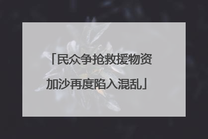 民众争抢救援物资 加沙再度陷入混乱