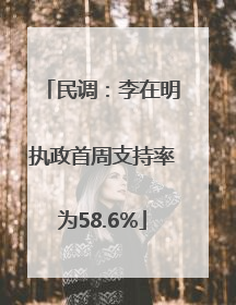 民调：李在明执政首周支持率为58.6%