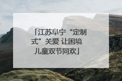 江苏阜宁“定制式”关爱 让困境儿童双节同欢