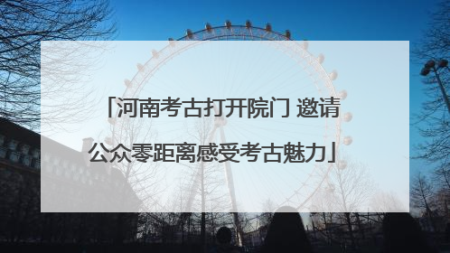 河南考古打开院门 邀请公众零距离感受考古魅力