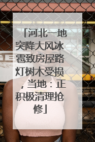 河北一地突降大风冰雹致房屋路灯树木受损，当地：正积极清理抢修