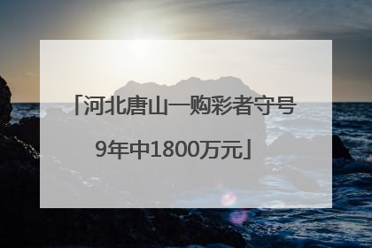 河北唐山一购彩者守号9年中1800万元