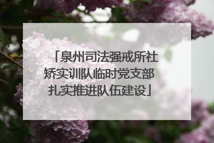 泉州司法强戒所社矫实训队临时党支部扎实推进队伍建设
