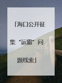 海口公开征集“运霸”问题线索
