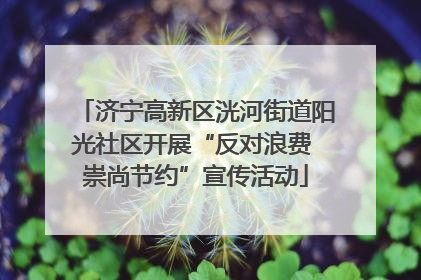 济宁高新区洸河街道阳光社区开展“反对浪费 崇尚节约”宣传活动
