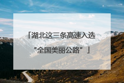 湖北这三条高速入选“全国美丽公路”
