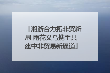 湘浙合力拓非贸新局 雨花义乌携手共建中非贸易新通道