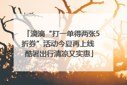 滴滴“打一单得两张5折券”活动今夏再上线 酷暑出行清凉又实惠