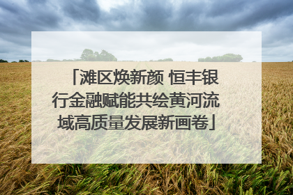 滩区焕新颜 恒丰银行金融赋能共绘黄河流域高质量发展新画卷