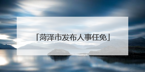 菏泽市发布人事任免