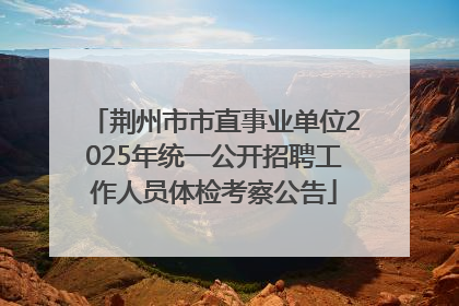荆州市市直事业单位2025年统一公开招聘工作人员体检考察公告