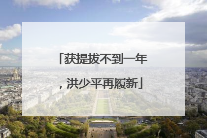 获提拔不到一年，洪少平再履新