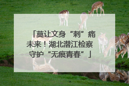 莫让文身“刺”痛未来！湖北潜江检察守护“无痕青春”
