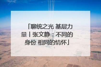 聊统之光 基层力量丨张文静：不同的身份 相同的情怀