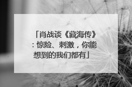 肖战谈《藏海传》：惊险、刺激，你能想到的我们都有