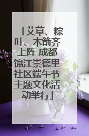艾草、粽叶、木箭齐上阵 成都锦江崇德里社区端午节主题文化活动举行