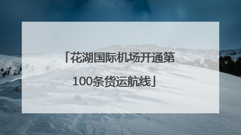 花湖国际机场开通第100条货运航线