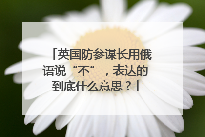 英国防参谋长用俄语说“不”，表达的到底什么意思？