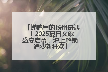 蝉鸣里的扬州奇遇！2025夏日文旅盛宴启幕，沪上解锁消费新狂欢