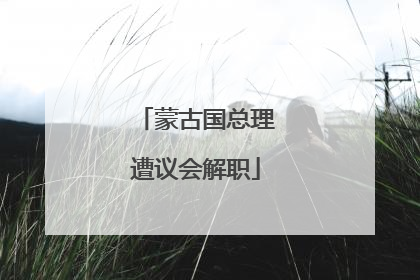 蒙古国总理遭议会解职