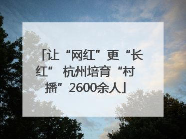 让“网红”更“长红” 杭州培育“村播”2600余人