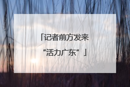 记者前方发来“活力广东”