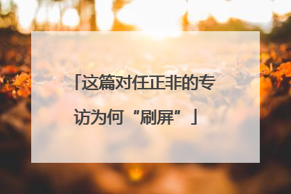 这篇对任正非的专访为何“刷屏”