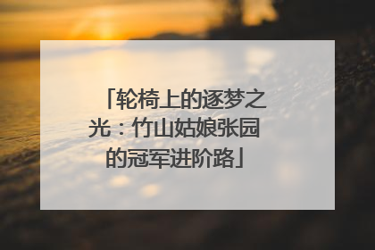 轮椅上的逐梦之光：竹山姑娘张园的冠军进阶路