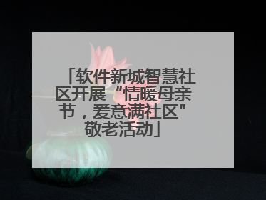 软件新城智慧社区开展“情暖母亲节，爱意满社区”敬老活动