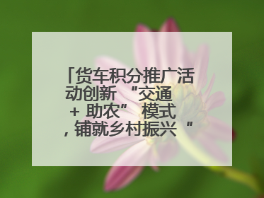 货车积分推广活动创新 “交通 + 助农” 模式，铺就乡村振兴“甜蜜路”