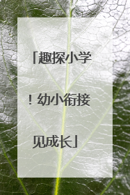 趣探小学！幼小衔接见成长