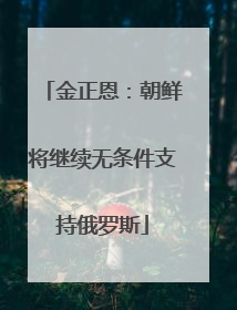 金正恩：朝鲜将继续无条件支持俄罗斯