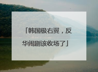 韩国极右翼，反华闹剧该收场了