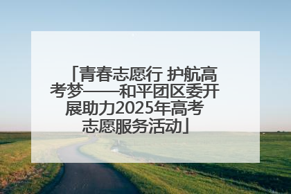青春志愿行 护航高考梦——和平团区委开展助力2025年高考志愿服务活动