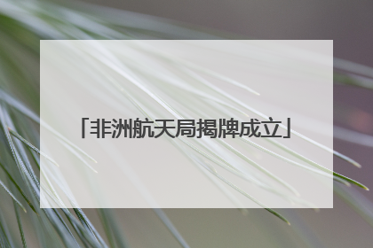 非洲航天局揭牌成立