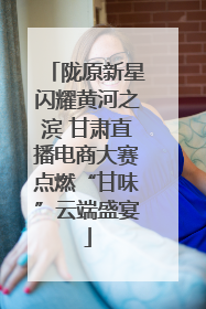 陇原新星闪耀黄河之滨 甘肃直播电商大赛点燃“甘味”云端盛宴