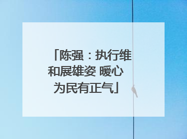陈强：执行维和展雄姿 暖心为民有正气