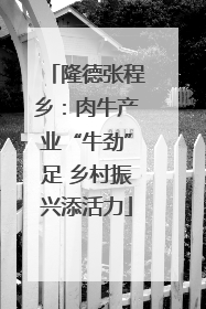 隆德张程乡：肉牛产业“牛劲”足 乡村振兴添活力
