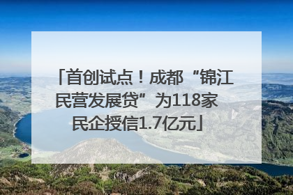 首创试点！成都“锦江民营发展贷”为118家民企授信1.7亿元