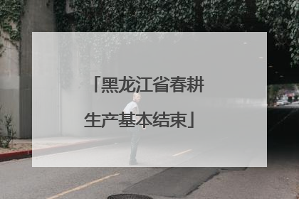 黑龙江省春耕生产基本结束