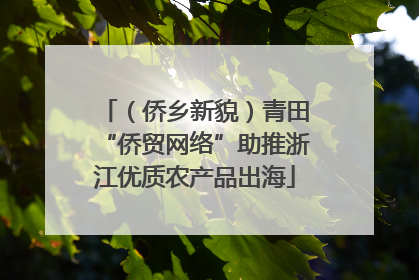 （侨乡新貌）青田“侨贸网络”助推浙江优质农产品出海