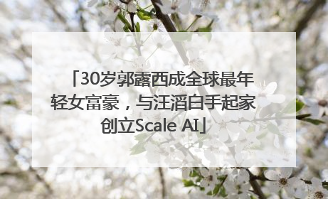 30岁郭露西成全球最年轻女富豪，与汪滔白手起家创立Scale AI